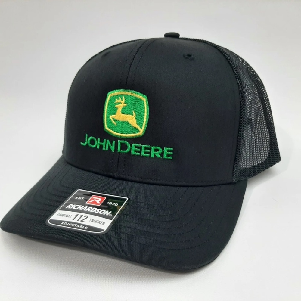 John Deere Richardson 112 Embroidered Patch Trucker Mesh Snapback Hat Cap
